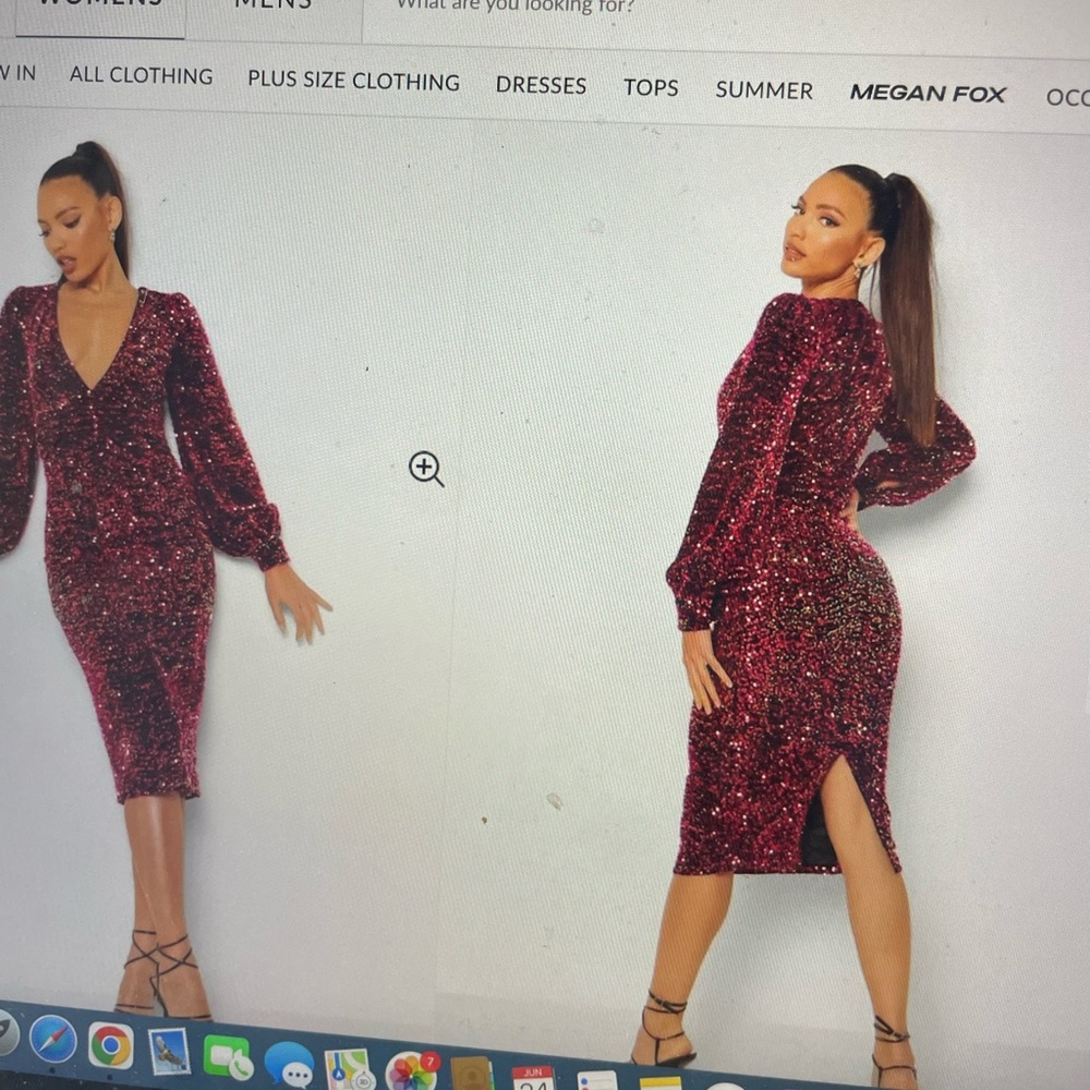 Maroon sequin dress